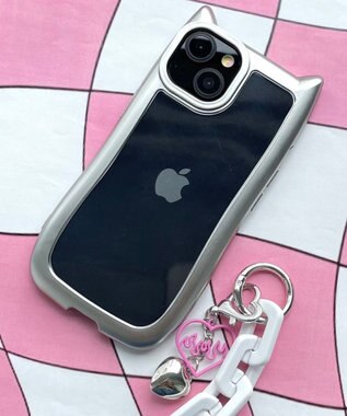 WEGO 猫耳フレームiphoneケース（シルバー） 柄3