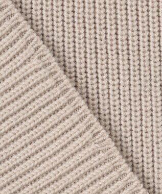 23区 L 【洗える】ウールコード ハーフジップ ニット ライトベージュ系