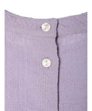 Green Parks インド綿 SET２点 刺繍７分丈ブラウス＋タンクトップ Purple