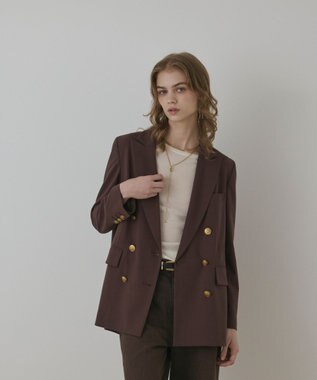 GRACE CONTINENTAL バックベンツダブルジャケット ブラウン