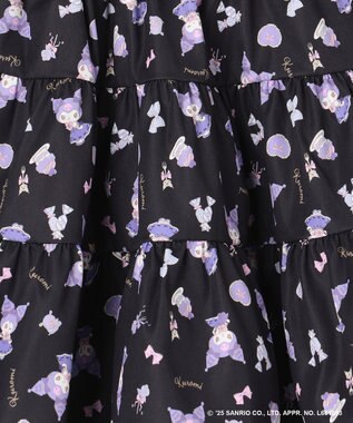 ANY KIDS 【マイメロディ＆クロミ×ANY KIDS】総柄 ティアードスカート ブラック×クロミ