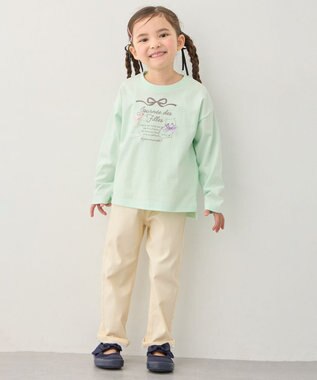 ANY KIDS 【洗濯機可能】ときめきストレッチ ネコパンツ エクリュ