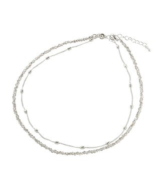 Green Parks カットガラス２連ネックレス Silver