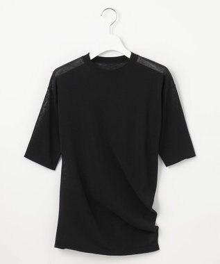 23区 【エステータ】シアーニット 5分袖ドレープ ブラック系