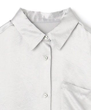 uncrave アセテートヴィンテージサテン ミドルシャツ シルバー