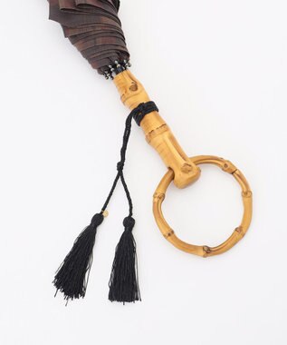 自由区 エアリーチェック アンブレラ ブラウン系チェック