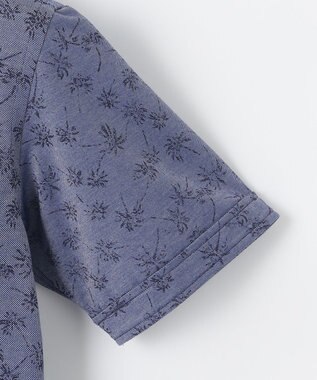 JOSEPH ABBOUD 【吸水速乾】シャンブレープリントジャージシャツ ネイビー系7