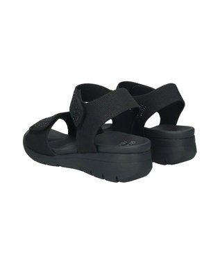 Bridget Birkin 【Round About】ラインストーンアンクルストラップサンダル ブラック雑材