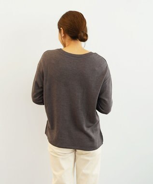 TOQUE 〈大草直子さんアドバイザー〉【ユニセックス】ロイヤルベビーアルパカ×タンギスコットン 裏毛 クルーネックトップス チャコールグレー