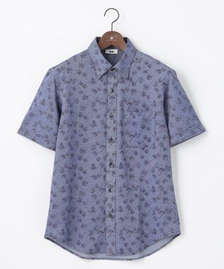 JOSEPH ABBOUD 【吸水速乾】シャンブレープリントジャージシャツ ネイビー系7