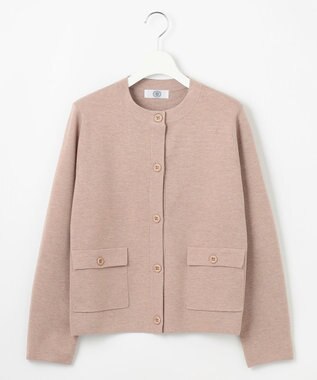 J.PRESS LADIES L 【WEB限定・洗える】WORSTED WOOL クルーネック カーディガン 【WEB限定】ベージュ系