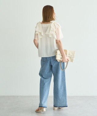 YECCA VECCA リボンスリーブブラウス Off White