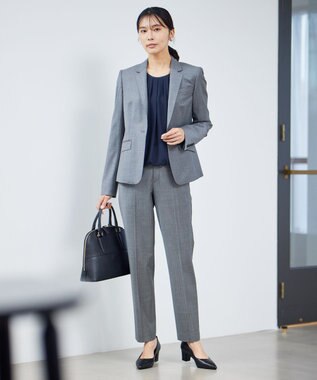 23区 S 【セットアップ対応】ファインネスウール テーパード パンツ グレー系1