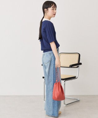 AMERICAN HOLIC 襟配色ニットポロ Navy