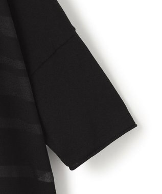 ICB L 【接触冷感・洗える】 VIS/NYハイゲージ シアーボーダープルオーバー ブラック系