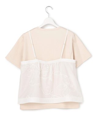 23区 【先行予約】シアーエンブロイダリー キャミソール コンビ Tシャツ ベージュ系