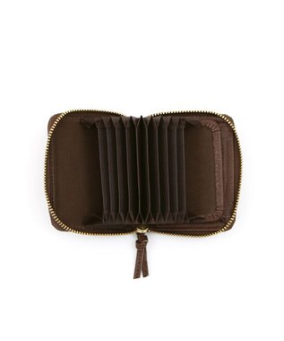 UNBILLION ペルケ perche / イタリアンレザー・ジャバラカードウォレット チョコ