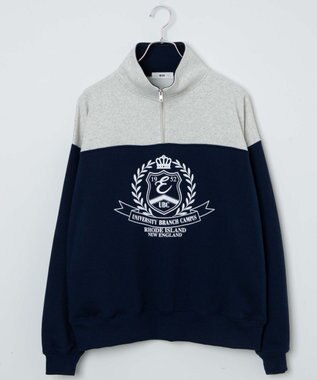 WEGO ハーフジップ切り替えBIBPO ネイビー