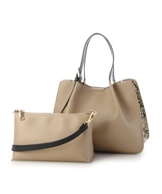 UNBILLION カシュカシュ cachecache / フェイクレザーショルダーバッグ付スクエアトート