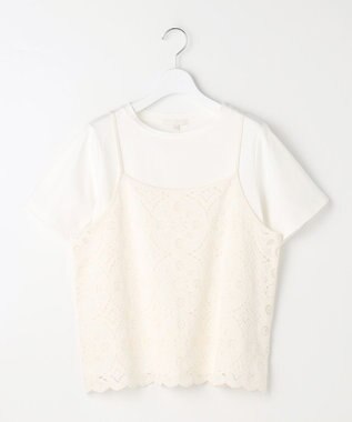 自由区 レースコンビ Tシャツ オフ×オフ