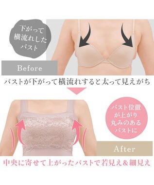 BRADELIS New York 【BRADELIS NewYork peace】ハッピーバストアップレーシーブラキャミソール23 ヌーディピンク