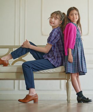 組曲 KIDS 【150-160cm】ブリティッシュ ブラウス パープル系3