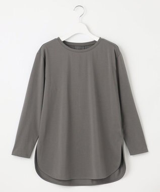 J.PRESS LADIES 【吸水速乾】プレーティングジャージー シャツテール カットソー グレー系