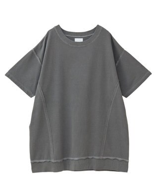 Green Parks ピグメント裏毛切りっぱなしチュニック Brown