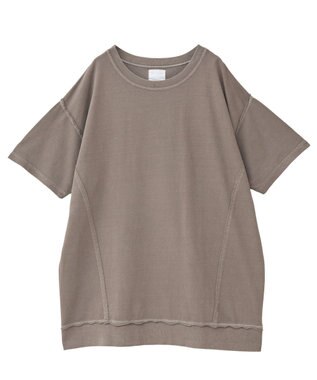 Green Parks ピグメント裏毛切りっぱなしチュニック Brown