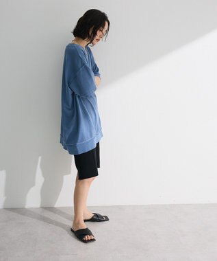 Green Parks ピグメント裏毛切りっぱなしチュニック Brown