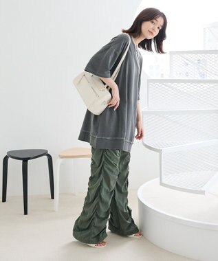 Green Parks ピグメント裏毛切りっぱなしチュニック Brown