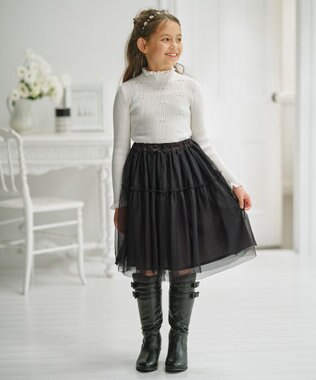 組曲 KIDS 【110-140㎝】リブニット オフホワイト系