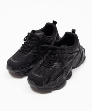 WEGO メッシュコンビ厚底スニーカー ブラック