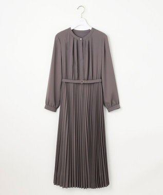ANY SIS 【洗える】スタンドカラープリーツ ワンピース スレート