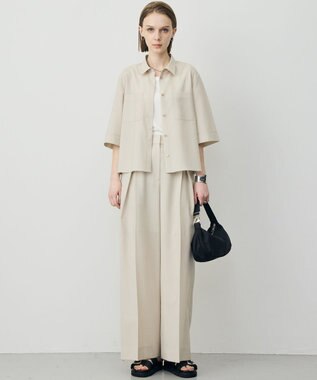 ICB L 【先行予約】ドライクールトロ クロスタックワイドパンツ サンドベージュ