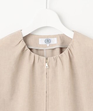 J.PRESS LADIES S 【洗える・接触冷感・防シワ・吸水速乾】BREEZE COOL  ノーカラー ブルゾン ベージュ系