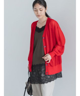 Te chichi 14GミドルVネックカーディガン《2026 SUMMER LOOK item》 レッド