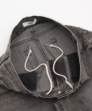 WEGO 【ウエスト調整可】ストレートデニムパンツ グレーその他