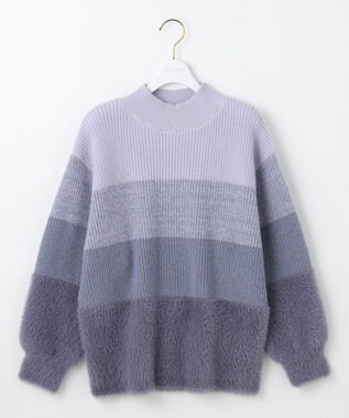 ANY SIS 【洗える】グラデーションフェザー ニット ラベンダー系