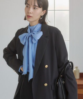 WEGO 【ANGIE VINTAGE/S/Mサイズ展開 / オケージョン対応 / セレモニー対応】ゴールドボタン テーラードジャケット / 金ボタン ダブル ブレザー ダークグレー