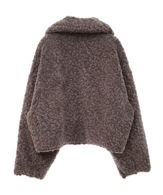 earth music&ecology リバーシブルフェイクムートンショートブルゾン モカ