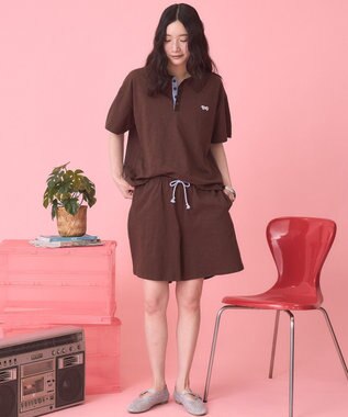AMERICAN HOLIC 【PENNEY'S】配色ポロ+ショートパンツ Brown