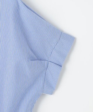 ANY SIS シルケットストライプ スキッパー カットソー ダルブルー