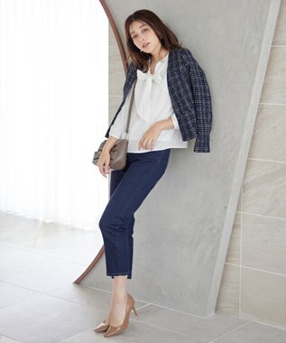 Tiaclasse 【新色追加・洗える】リボンタイブラウス オフホワイト