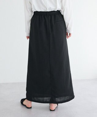 CRAFT STANDARD BOUTIQUE リネンライクラップ風スカート Black