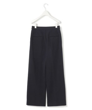 ICB L 【洗える】ミリオーネダンボールニット ワイドストレートパンツ ネイビー系