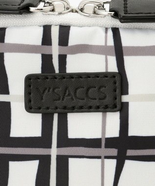 Y'SACCS 総柄プリントハーフムーンポーチ ブラック
