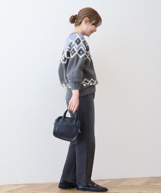 AMERICAN HOLIC フェアアイル柄ニットプルオーバー Gray Mixture