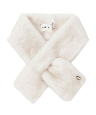 MOONBAT FURLA（フルラ）差し込みファーティペット マフラー アーチロゴ フェイクファー