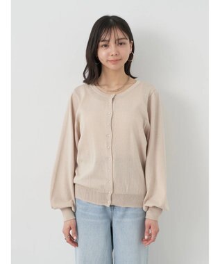 earth music&ecology 前後２ＷＡＹちびパールボタンカーディガン Beige